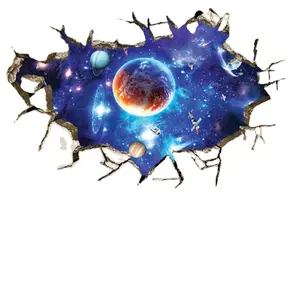 3d Kosmische Melkweg Muur Decals Magische Melkachtige Buitenruimte Planeet Raam Muurstickers Muurschilderingen Kunst-Thema Behang Decor Home Room