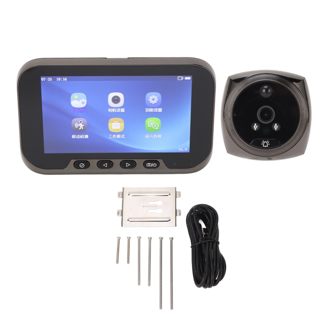 Door Viewer Peephole Camera Front 1080P Video Doorbell Smart Electronic Motion Detection 2MP 4.5in 135 Wide Angle