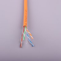 Kabel LAN Indoor CAT6 UTP 23AWG Konduktor Padat Bahan CCA Bersertifikasi CE ROHS untuk Transmisi Data Gigabit