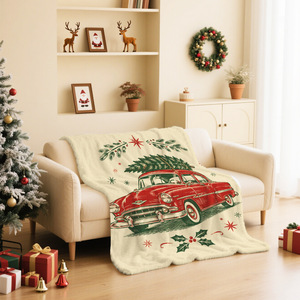 Manta de Franela con Estampado de Santa Claus Navideño, Rectangular, Antipilling, Decoración para el Hogar, Estilo Clásico de Invierno - Product Image 3