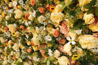 Nouvelle conception BF : Mur de fleurs artificielles en soie rose en forme de cœur pour décorations de mariage