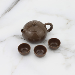 Chinese Retro Style Teapot And Cups Set For Cake Decoration Father's Day Gift Plastic Handmade Simple Design Round Shape - Product Image 1