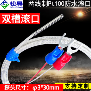 เซ็นเซอร์วัดอุณหภูมิ Pt100, หัววัดอุณหภูมิกันน้ำแบบม้วนปิดผนึก ทนน้ำมัน, หัววัดแบบสองสาย, หัววัดแบบแพลตตินัม - Product Image 5
