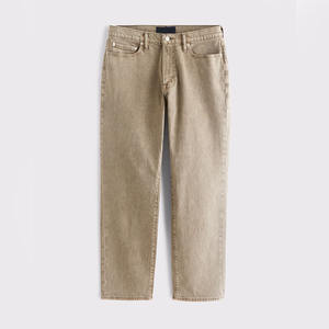 <span class=keywords><strong>Pantalones</strong></span> Vaqueros de Mezclilla Color Caqui para <span class=keywords><strong>Hombre</strong></span>, Corte Recto, Ajuste Regular, Algodón, Cintura Media, Estilo Casual para Trabajo y Uso Diario, OEM ODM - Product Image 1