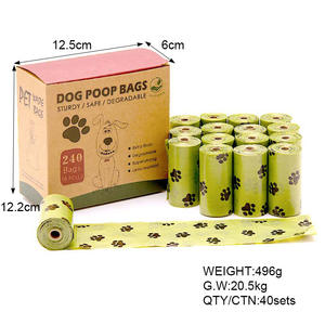 Sacchetti biodegradabili ecologici per animali domestici sacchetti di rifiuti di <span class=keywords><strong>cacca</strong></span> di cane verde realizzati con amido di mais con Logo personalizzato - Product Image 2