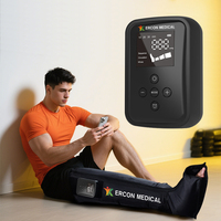 Bottes de pressothérapie KONBEST à compression séquentielle avec contrôle du temps de pression d'air pour les jambes, 4 chambres avec 50-200 mmHg