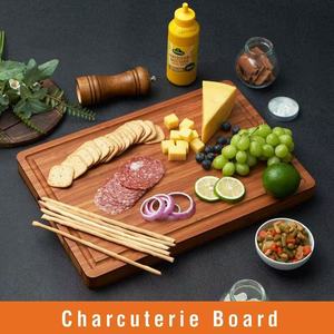 Ensemble de planches à découper en bambou double face avec rainure <span class=keywords><strong>pour</strong></span> les jus, planche de service <span class=keywords><strong>pour</strong></span> la viande, les légumes, le <span class=keywords><strong>fromage</strong></span>, <span class=keywords><strong>pour</strong></span> <span class=keywords><strong>Noël</strong></span> - Product Image 1