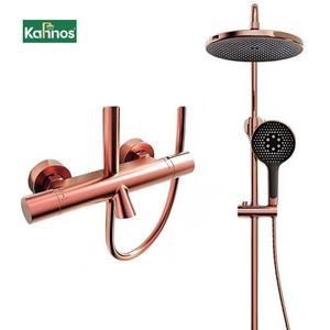 Ensemble de douche multifonction de luxe en or rose, chaud/froid, construction en acier inoxydable, finition chromée polie pour usage hospitalier - Product Image 1