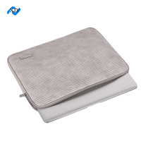 Sac pour ordinateur portable élégant, durable, imperméable, en cuir PU gris, fermeture à glissière, 13-16 pouces, idéal pour le travail, les déplacements professionnels et les voyages