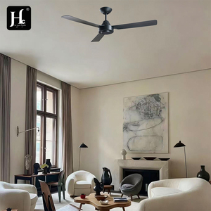 52 inch black <b>ceiling</b> <b>fan</b> in stock, modern designer <b>ceiling</b> <b>fan</b>, no light and <b>remote</b> control - Product Image 6