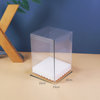 Boîte à gâteaux de mariage et d'anniversaire de nouvelle conception, double ouverture, en plastique PET, base en papier blanc, boîte d'emballage transparente pour gâteaux