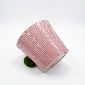 Pots à fleurs en céramique <span class=keywords><strong>de</strong></span> qualité supérieure, 6,5 pouces, rose, à bord festonné côtelé, pour <span class=keywords><strong>une</strong></span> <span class=keywords><strong>d</strong></span>écoration élégante <span class=keywords><strong>de</strong></span> la maison et du jardin, plantes et fleurs <span class=keywords><strong>d</strong></span>'intérieur - Product Image 4