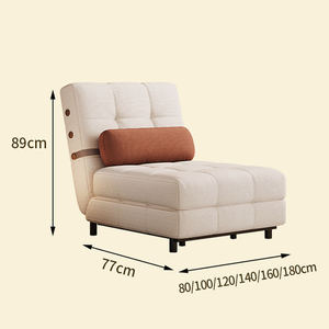 Divano Letto Pieghevole - Moderna Poltrona Letto Singola Estraibile Beige, Divano Trasformabile Salvaspazio per Piccoli Soggiorni - Product Image 6
