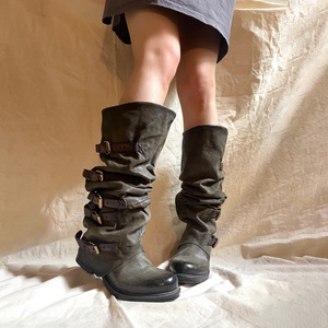 <span class=keywords><strong>Botas</strong></span> de Tacón Bajo <span class=keywords><strong>con</strong></span> Botones y Estilo Británico Moderno, Personalizadas <span class=keywords><strong>con</strong></span> Logotipo de Fábrica, <span class=keywords><strong>Botas</strong></span> Altas Vintage para Mujer - Product Image 3