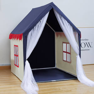 Children Boys Girls Indoor Outdoor Beige Cotton Soft <b>Toys</b> Tent Window Playhouse Princess <b>Castle</b> Kids Teepee 2-4 Years 125cm - Product Image 2