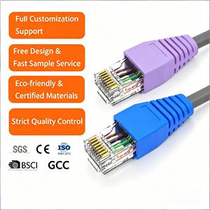 Connecteur RJ45 Cat5e gainé à sertir, plaqué or 8P8C, anti-oxydation, pour câblage et réparation de réseaux LAN domestiques et professionnels - Product Image 1