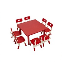 Table et chaise d'étude pour enfants, design moderne en plastique coloré, réglables et durables, meubles de crèche pour les tout-petits d'âge préscolaire