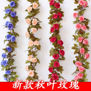 Guirlande de roses artificielles 200 cm, fleurs en soie, décoration pour plafond, couverture de tuyaux, décoration de Noël - Product Image 2