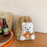 Sac à dos en peluche léger en forme d'ours en peluche Sac à dos en peluche portable et mignon pour l'école