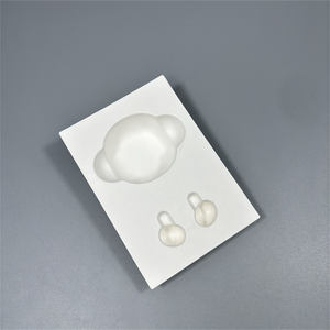 Boîte à pulpe moulée recyclable OEM emballage pour écouteurs sans fil plateau d'emballage en pulpe pour écouteurs Bluetooth en fibre - Product Image 1