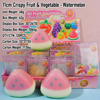 Jouet Squishy aux Fruits 11cm, Squishies Croustillants et Moelleux, Pastèque, Fraise, Raisin, Ananas, Crème Glacée, Jouet Sensoriel Anti-Stress