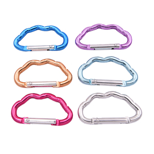 Trung Quốc nhà máy phần cứng bán buôn mới nhất phong cách quảng cáo Keychain đám mây hình Carabiner Clip nhôm móc - Product Image 1