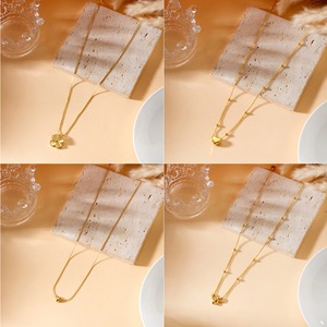 Collier pendentif <span class=keywords><strong>cœur</strong></span> plaqué or 18 carats promotionnel, chaîne en acier inoxydable 316L étanche, bijoux délicats et élégants pour femmes - Product Image 6