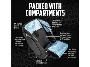 Échantillon gratuit, sac à dos noir personnalisé à grande capacité, très vendu, pour équipement, avec poche pour chaussures, imperméable, sport, pickleball - Product Image 2