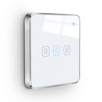 Interrupteur tactile intelligent WiFi 3 gangs 10A compatible Google Home pour Royaume-Uni et UE, contrôle à distance par téléphone mobile Smart Life