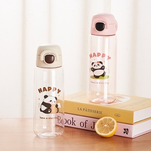 Garrafa de Água Infantil de Policarbonato PC com Canudo e Tampa Flip de 600ml, Design de Panda Fofo, Personalização de Logo, Atacado OEM, Copo Escolar para Crianças - Product Image 3
