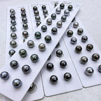 Nouveautés Muses Jewels - Perles noires de Tahiti de forme ronde de 9 mm à 12 mm - Perles d'eau de mer naturelles - Assorties pour la fabrication de bijoux - Perolas