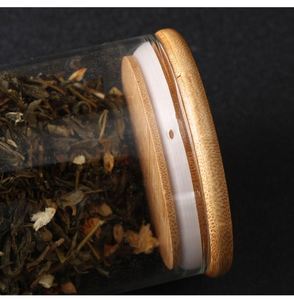 Eco-friendly High Borosilicate Glass Storage Jars Airtight Microwavable Bamboo Lid Dishwasher Safe Stackable Kitchen Use <b>Flour</b> - Product Image 2