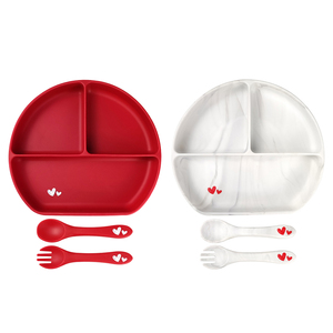 <span class=keywords><strong>Cadeau</strong></span> <span class=keywords><strong>de</strong></span> Noël, kit <span class=keywords><strong>de</strong></span> vaisselle en silicone <span class=keywords><strong>de</strong></span> qualité alimentaire <span class=keywords><strong>pour</strong></span> bébé, assiette à ventouse avec couverts, cuillère et fourchette, résistant à la chaleur, sûr - Product Image 5