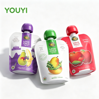 Solutions d'emballage liquide personnalisées de qualité alimentaire : Sachets à bec verseur pour jus, sacs d'emballage réutilisables à fond plat 100ml 150ml 200ml