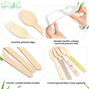 مجموعة أدوات مائدة خشبية قابلة للتحلل 100% طبيعية مع تغليف مخصص - Product Image 2