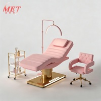 Lit de massage électrique moderne de luxe à 3 moteurs, réglable, pour soins de beauté, spa médical, esthétique et soins du visage