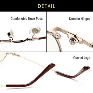 Nuevas gafas de montura completa redonda de metal antiluz azul para hombres y mujeres unisex 50012 - Product Image 4