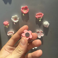 Belle fleur artistique filles rose 3d aimant de réfrigérateur matériaux acryliques personnalisés aimants de fleurs de cerisier pour réfrigérateur