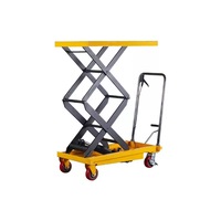 Table élévatrice à ciseaux hydraulique manuelle 1000 kg, plateforme élévatrice mobile robuste pour entrepôt et atelier