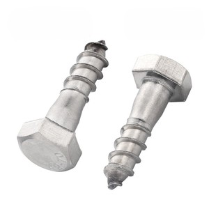 Din571 304 316 thép không gỉ trắng nửa sợi dài bên ngoài lục giác HEX Đầu Gỗ Tự Khai thác lag vít gỗ vít - Product Image 1