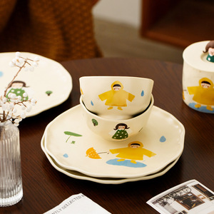 Ceramic Cartoon Tableware Dinner Dishes Mugs Home Hotel Irregular Porcelain <strong>Dinnware</strong> - Product Image 2
