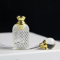 Mini bouteille d'emballage de parfum en cristal arabe vide clair bouteilles d'Oud d'huile Attar raffinées arabes en gros