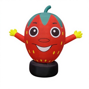 Mascotte publicitaire gonflable géante en forme de fraise pour publicité extérieure, avec souffleur d'air - Product Image 1