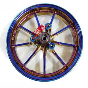 Llanta de Motocicleta Eléctrica de Aleación de Aluminio Modificada, Engrosada, de 10/12 Pulgadas con Nueve Radios, Nueva Condición - Product Image 1