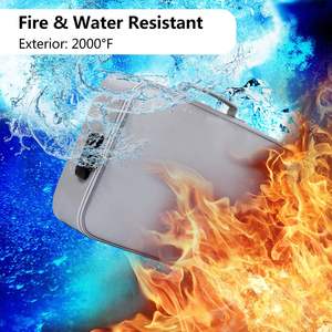 Bolsa de almacenamiento con cerradura portátil multicapa, Juego de bolsas de documentos impermeables e ignífugas para almacenamiento de documentos de pasaportes - Product Image 2