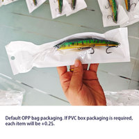 Leurre dur OEM 25g 18cm gravé au laser 3D pour la pêche en mer, leurre longue queue, design flottant pour la pêche au bar en eau profonde avec hameçons