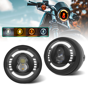 6" Motorcycle Round Headlight High Low Beam Headlamp Front <strong>Light</strong> with Signal DRL Moto LED <strong>Driving</strong> <strong>Light</strong> for Cafe Racer Chopper - Product Image 3