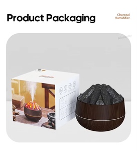 Humidificador de Carbón Vegetal de Moda, Pequeño, Portátil, USB, para Escritorio, con Efecto de Fuego Artificial - Product Image 1