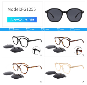 Lunettes <span class=keywords><strong>de</strong></span> soleil à monture en acétate pour femmes 2 en 1 Lunettes <span class=keywords><strong>de</strong></span> soleil rondes à la mode avec lunettes <span class=keywords><strong>de</strong></span> prescription polarisées Tout neuf - Product Image 5