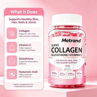 Gummies de collagène Metrand avec vitamine C et biotine, soutien pour la peau, les cheveux et les ongles, complément alimentaire beauté au collagène pour femmes